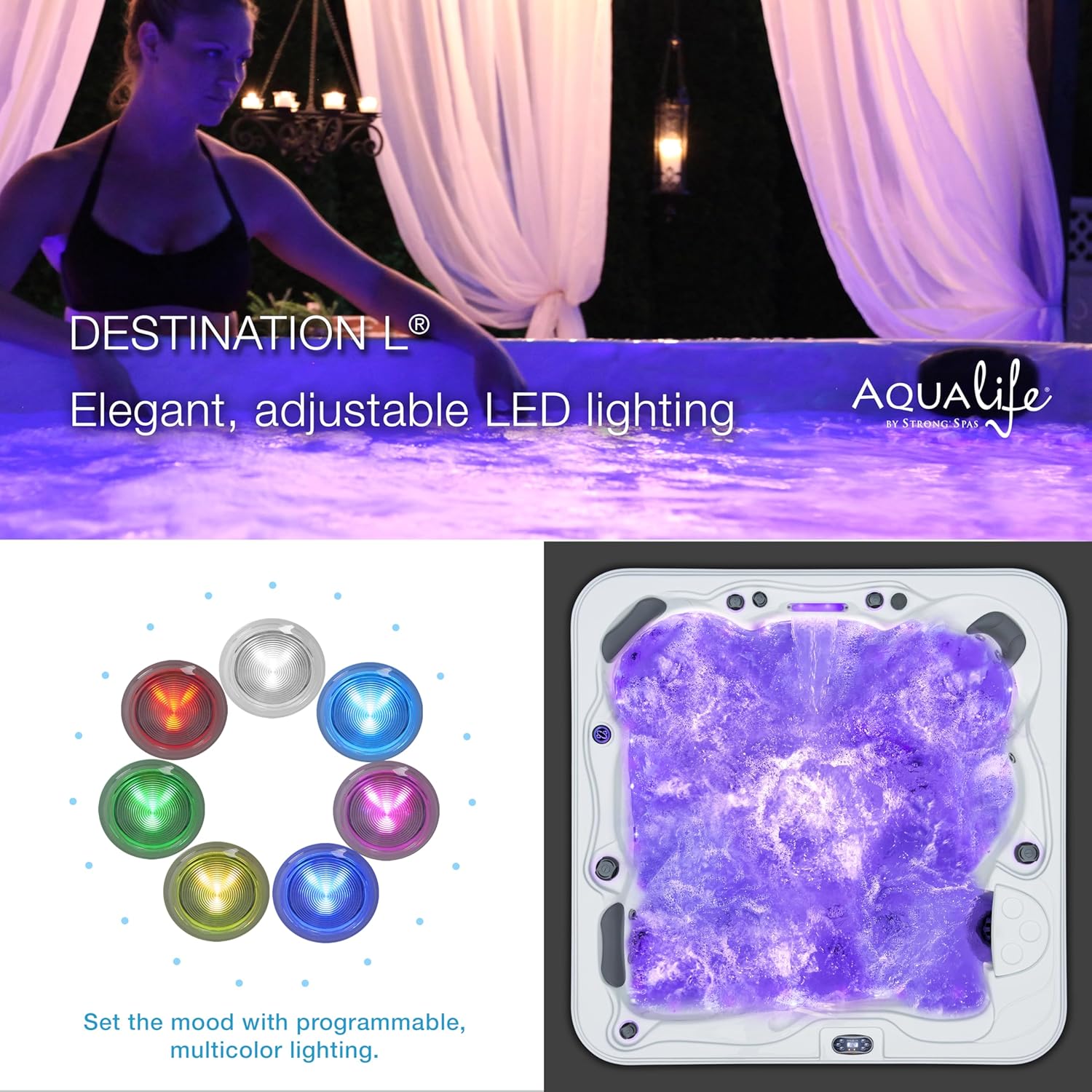 AquaLife™ Smart 59-Jet Hot Tub (Ambient lighting & Bluetooth Stereo System)